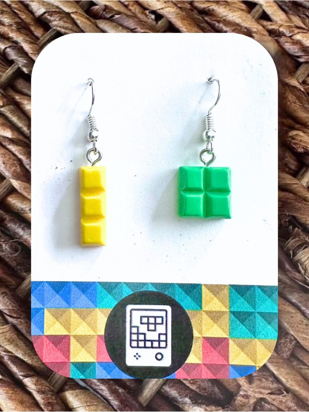 New Handmade 80s Video Game Themed Dangle Earrings